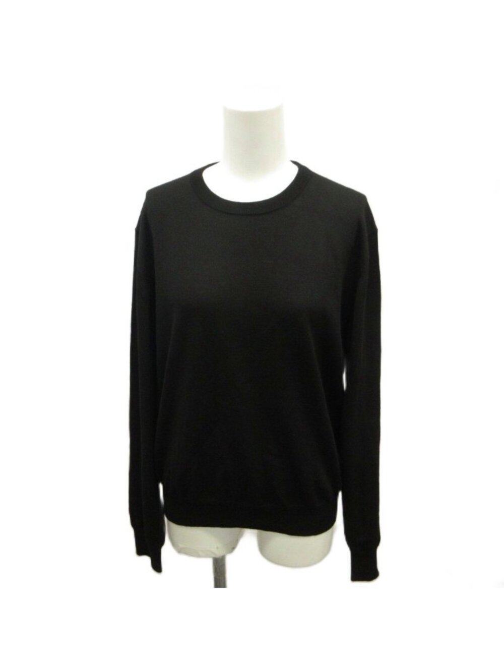 Balenciaga Long Sleeve Knit Pullover Top Round Neck Black Sweater 38